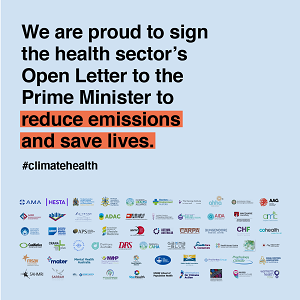 We are proud to sign the health sector's Open Letter to the Prime Minister to reduce emissions and save lives. #climate health. A list of logos of organisations who are signatories to the letter is included below the text.