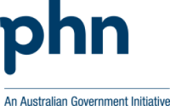 Blue font &quot;PHN&quot; and the words An Australian Government Initiative