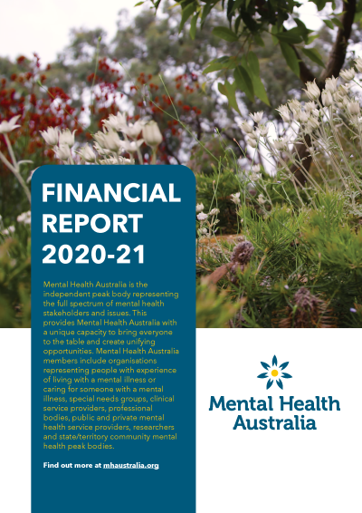 Mental Health Australia Financial Report 2020-21 cover