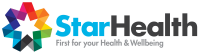 Star Health logo: colourful star next to text &quot;StarHealth First for your Health &amp; Wellbeing&quot;