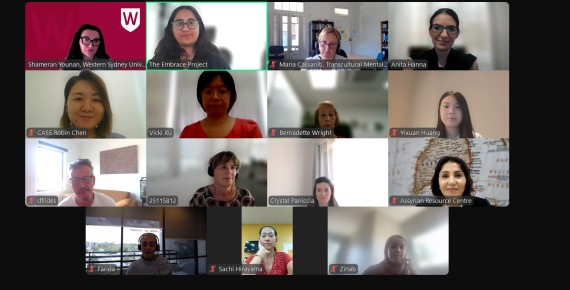 Picture of participants in an online meeting. 