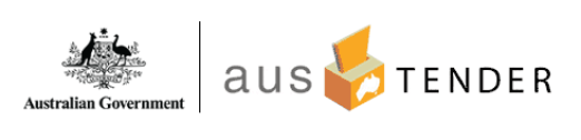 The Australian government logo adjacent to the aus tender logo (text AUS image of yellow voting box) TENDER 
