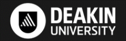 Black and white Deakin University logo