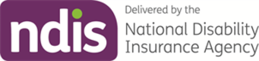 Purple background with white font and text &quot;NDIS Delivered by the National Disability Insurance Agency