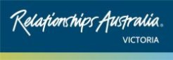 Words &quot;Relationships Australia Victoria&quot; in white font on a blue background