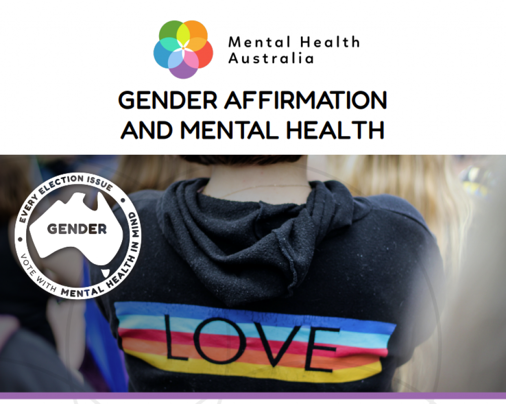 Cover of issues paper - Gender affirmation and mental health